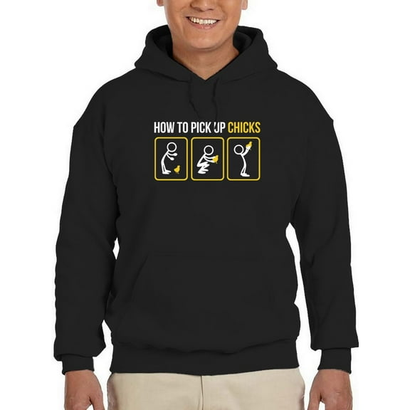 How To Pick Up Chicks Graphic Hoodie Men -GoatDeals Designs, Male XX-Large