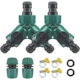 thumbnail image 1 of Garden Hose Splitter, Heavy Duty Non-leakage Design with Adjustable Long Handles, Durable Zinc Alloy for High Flow Sources Outdoor Faucet (4 Connectors), 1 of 5