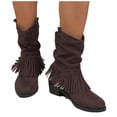 thumbnail image 6 of SKIYLEVZ Ankle Boots for Women Winter Boots Faux Suede Ankle Boots Wide Width Available Side Zip Chunky Booties Slip On Comfortable Casual Dressy Boots, 6 of 9