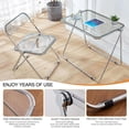 thumbnail image 5 of Transparent Folding Table Portable Acrylic Table, Small Work Folding TV Tray Table, Compact Foldable Computer Desk with Metal Frame for Home Bedroom Office (Color : Tawny, Size : 40x35cm), 5 of 7