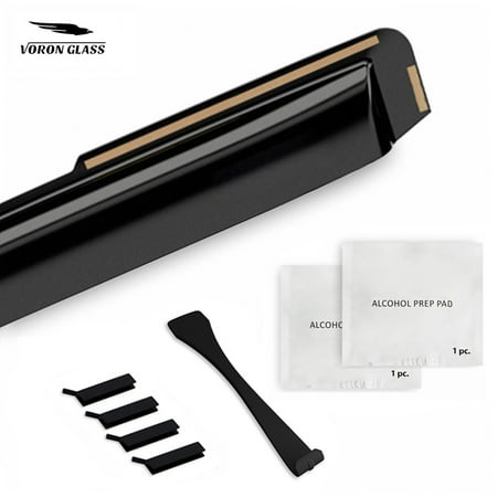 Voron Glass In-Channel Extra Durable Rain Guards for Trucks Chevrolet (Chevy) Silverado/GMC Sierra 2007-2013 Crew Cab, Window Deflectors, Vent Window Visors, 4 Pieces - 220002