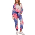 thumbnail image 1 of INSPIRAR CHIC Conjuntos de Sudadera Tie Dye para Mujeres, Sudadera con Capucha, Jogging de 2 Piezas, Conjunto de Ropa, L Púrpura Azul, 1 of 6