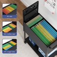 thumbnail image 2 of Metal Mobile File Cabinet, Rolling File Cart File Box with Sliding Cover and Wheels, Rolling Filing Cabinet Locking Tool Storage Cabinets for Home Classroom Office, 2 of 6