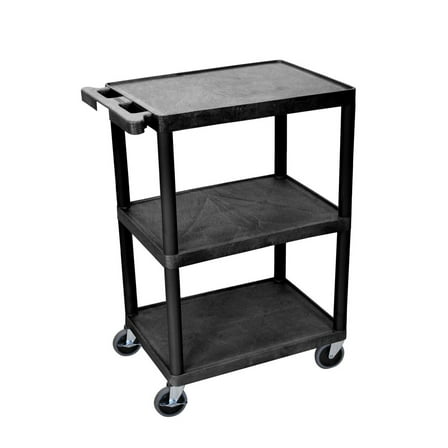 Exlonjet STC222-B 3-Shelf Utility Cart, Black