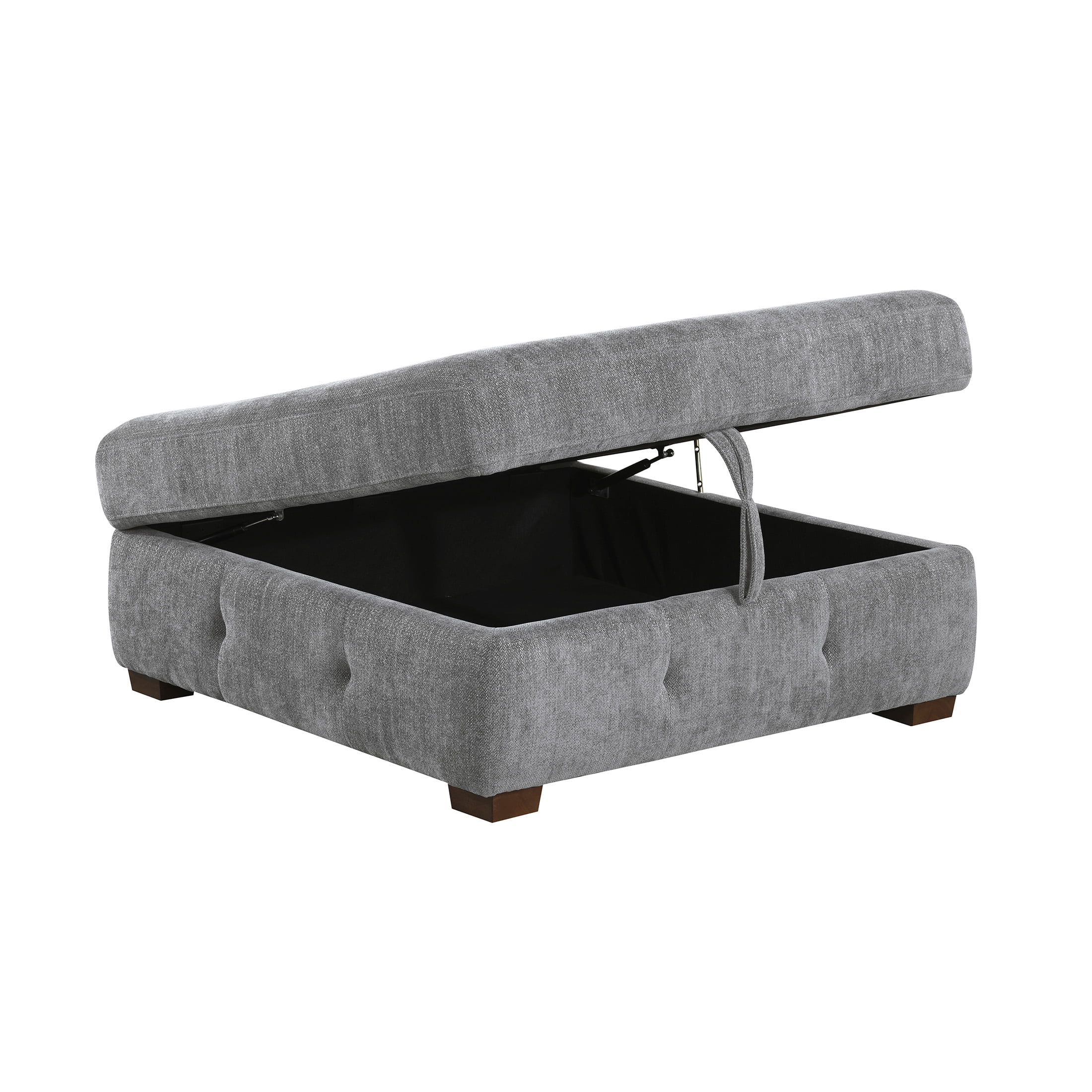 OakvillePark Sund Contemporary Chenille Storage Ottoman, Gray