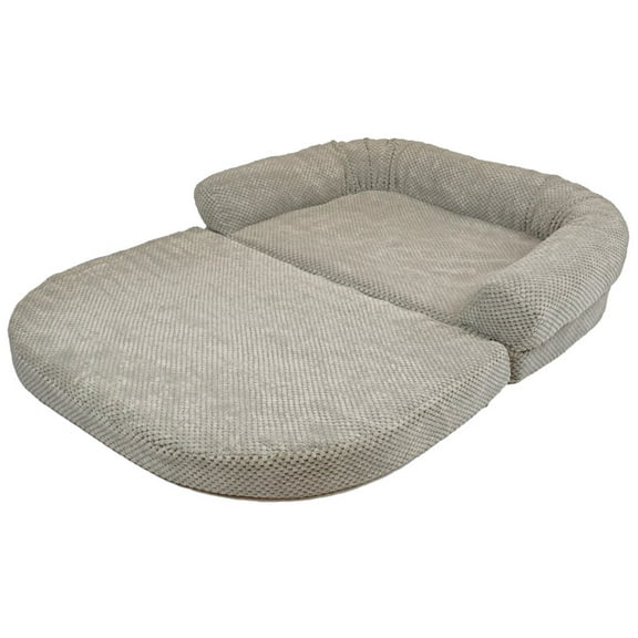 Precious Tails Chenille Round Sofa Fold Out Orthopedic Dog Bed