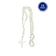 LUCES DE MARIA Plastic big beads and cord rosary - 12 Pieces