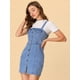 thumbnail image 2 of Falda con tirantes de mezclilla con tirantes ajustables y botones para mujer Azul claro S, 2 of 6