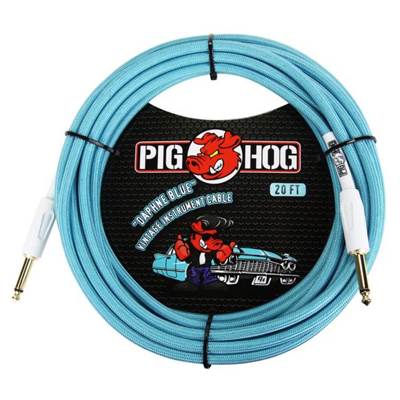 Ace Products Group PCH20DB Woven Jacket Tour Grade Instrument Cable, 20 ft. - Daphne Blue