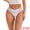 White, variant on Women's Plus Low Rise Ice Silk Lace Thong Seamless Underwear M Apricot