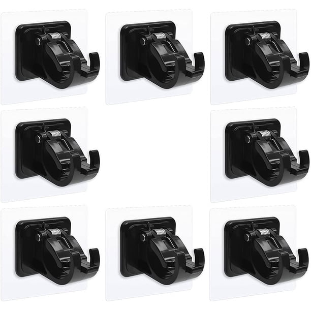 Soportes de Barra de Cortina Sin Taladrar, Soporte Adhesivo para Barra de Cortina Soportes de para Cortinas, de Barra de Toalla Negro