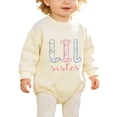 thumbnail image 6 of Xyant Big Sister Little Sister Matching Outfit Newborn Baby Girl Long Sleeve Romper Toddler Girl Sweatshirt Pullover Top Fall Winter Clothes (Beige,12-18 Months), 6 of 7