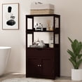 thumbnail image 3 of Gymax Bathroom Storage Cabinet w/Drawer Shelf Cupboard Floor Cabinet Espresso, 3 of 10