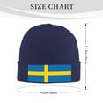 thumbnail image 4 of Swedish Flag Beanie Hat Knit Hat Skull Cap for Men Women Winter Hat Navy Blue, 4 of 6