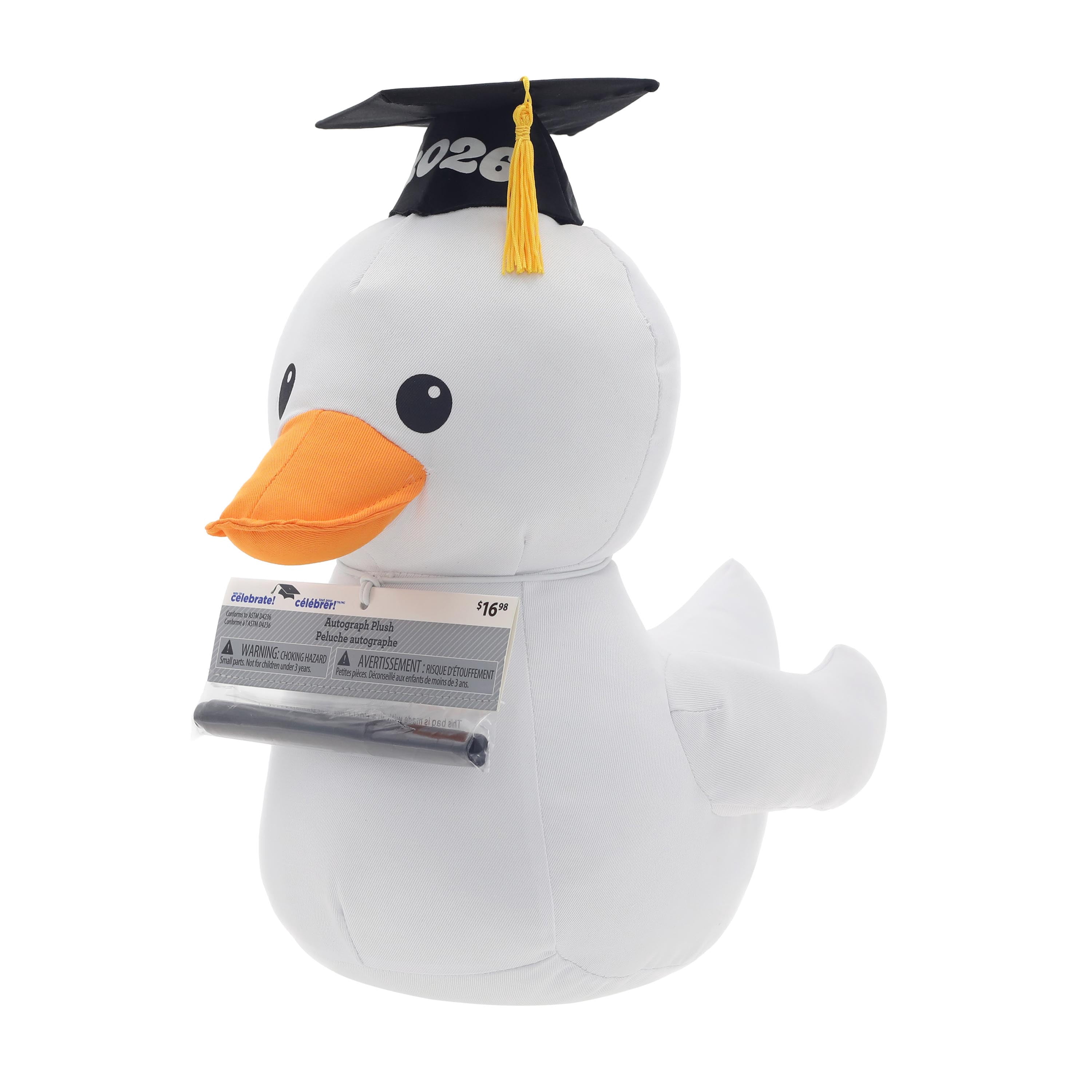 Class of 2026 Graduation Day Autograph Ducky Plush with Pen by Way to Celebrate