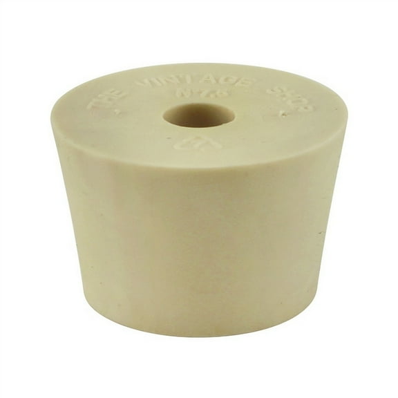 Homebrewstuff Size 7.5 Drilled Rubber Stopper (1.56 in / 39.6 mm Top Diameter) for Carboys and Fermenters for Home Beer and wine making