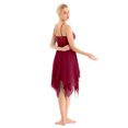 thumbnail image 2 of iiniim Robe de Danse Moderne Lyrique pour Femmes Costume de Danse à Bretelles Spaghetti Robe de Danse Athlétique Vin S, 2 of 7