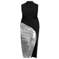 thumbnail image 3 of ELOQUII Women's Plus Size Funnel Neck Knit Dress With Sequin, 3 of 3