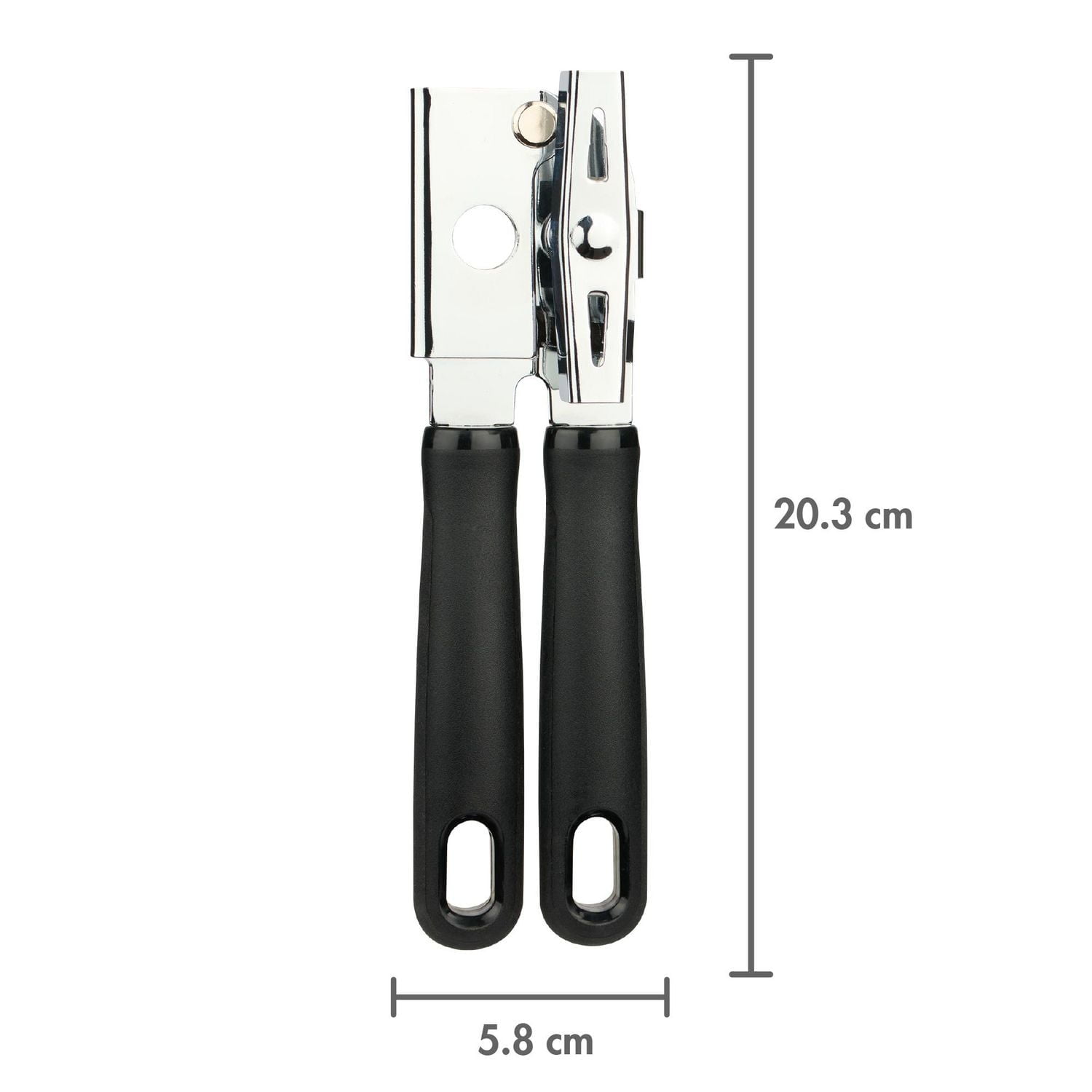 Mainstays Stainless Steel Can Opener, Black, Dimensions:  20 cm x 5.8 cm x 4.8 cm