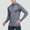 Gray, variant on Men's Quarter Zip Compression Shirts Long Sleeve Mock Turtleneck Workout Tops, Quick Dry Stretch Athletic Baselayer Undershirt for Running Basketball