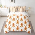 thumbnail image 2 of Manfei Cute Gingerbread Man 7-Piece Twin Bedding Sets,Merry Christmas Bedding Comforter Set,Gold Brown White Sheet Sets For Girtls Teens,Microfiber Bedroom Decor Reversible, 2 of 8