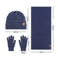 thumbnail image 4 of Ensemble Chaud en Laine d'Hiver Bonnet Tricoté Foulard Gants Combo pour Cyclisme en Plein Air Ski Randonnée Temps Froid, 4 of 4
