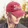 thumbnail image 4 of HNMKIU Tree Print Classic Adjustable Unisex Casual Denim Baseball Hat 03_Red,One Size, 4 of 6