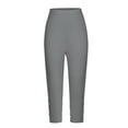 thumbnail image 5 of CPNG Girls Capri Leggings High Waisted Yoga Pants Dance Sports Tights Workout Leggings Kids Solid Color Ruched Leggings(Grey,10-11 Years), 5 of 6