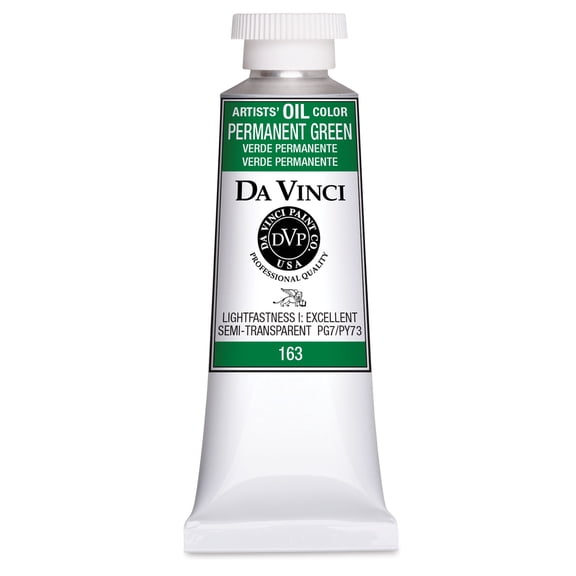 Da Vinci Artists' Oil Color - Permanent Green, 37 ml Tube
