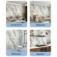 thumbnail image 4 of 10pcs Peel and Stick Backsplash Tile，12"x12" Self Adhesive Marble Tile for Wall, PVC Waterproof Shower Wall Panels, Back Splash Stick on Tiles for Kitchen Bathroom Living Room, 4 of 7