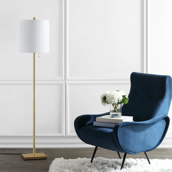 SAFAVIEH Octavius Simple Glam 61 in. H Floor Lamp, Brass Gold
