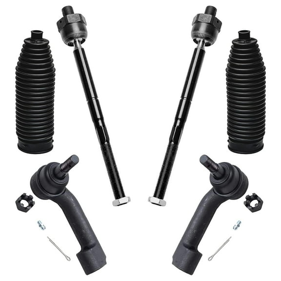 Detroit Axle - Front 6pc Suspension Kit for 2007-2014 Ford Expedition Lincoln Navigator, 2009-2014 Ford F-150, 4 Outer and Inner Tie Rods 2 Boots   Bellows Replacement