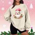 thumbnail image 2 of Lorytime Christmas Oversized Sweatshirt for Women Santa Claus Plush Shirt Crew Neck Long Sleeve Pullover Loose Tops, 2 of 5