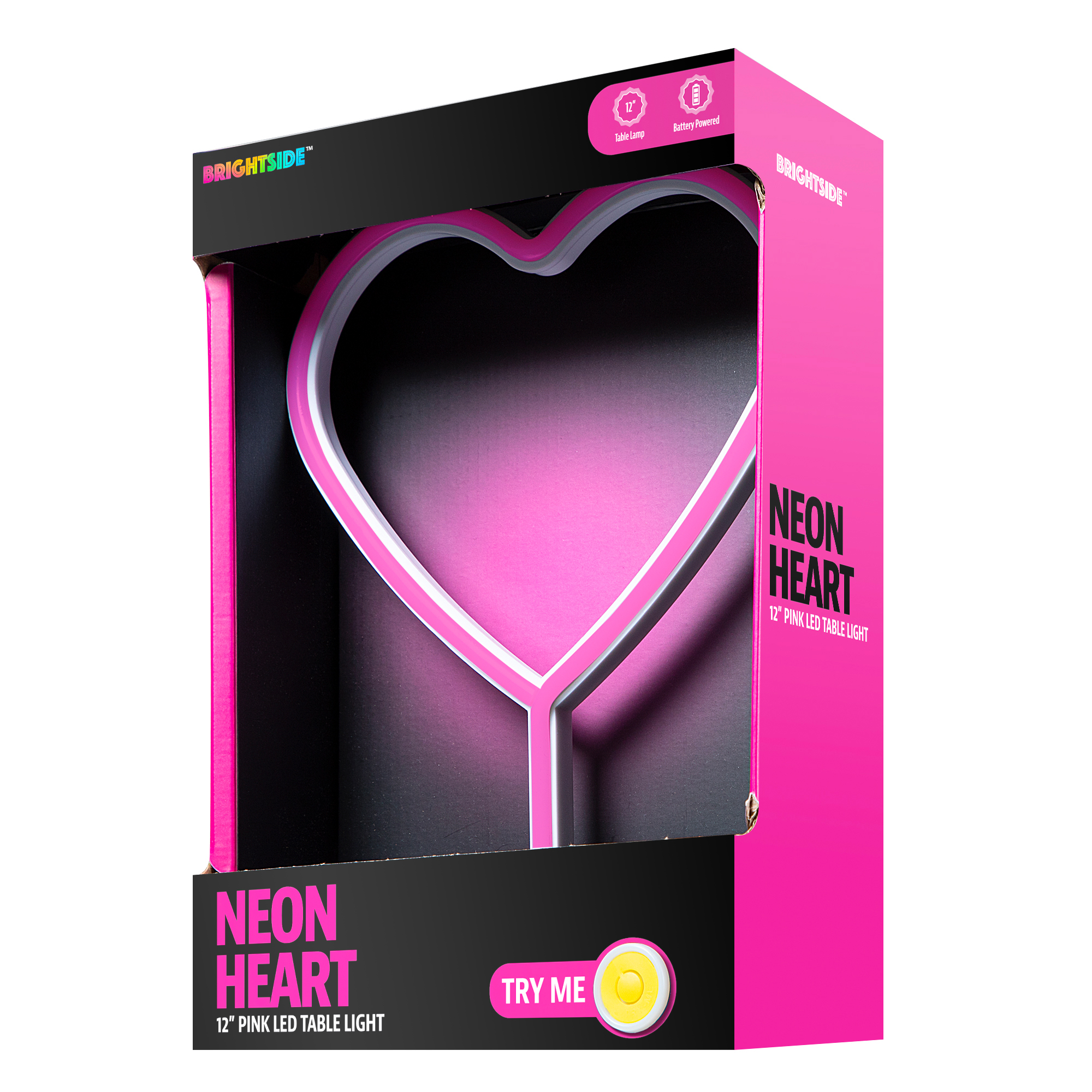 BrightSide 12" Pink Heart LED Neon Table Light photo 2