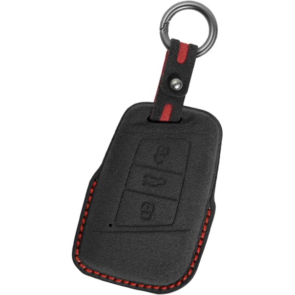 Key Fob Cover Compatible with Volkswagen Taos Atlas Arteon Tiguan Skoda Kodiaq Superb 2015-2026 3 Button Keychain Case Holder Protector,Black
