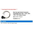 thumbnail image 2 of Back Up Light Switch Connector - Compatible with 1969 - 1978, 1983 - 1985, 1987 Dodge Charger 1970 1971 1972 1973 1974 1975 1976 1977 1984, 2 of 2