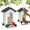 thumbnail image 2 of 8LBS Large Capacity Metal Hanging Bird Feeder - Squirrel Proof with Bilateral Weight-Activated Perches, Outdoor Wild Bird Feeder for Cardinals & Squirrels, Durable Design, Bird Feeders for Outside, 2 of 7