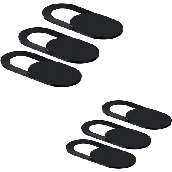 Ihsan-Retails Webcam Cover Slide (6 Pack) 0.03 Inch Ultra-Thin Web Front Camera Cover for Laptop, PC, Desktop, Smartphone, Tablet, Blocker Slider Visual Privacy, Black