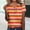 Orange, variant on POTETI Womens T-Shirts Orange Stripe V-neck Casual Short Sleeve SpringTops