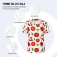 thumbnail image 3 of Hirioo Fresh Red Tomato for Men's Baseball T-shirt Shirts Short Sleeve Casual Summer Button Stretch T Shirts,Size S-4XL-XX-Large, 3 of 7