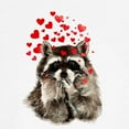 thumbnail image 3 of CafePress - Raccoon Blowing Kisses Cute Animal Love T Shirt - 100% Cotton Ringed T-Shirt, 3 of 4