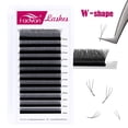 thumbnail image 1 of Fadvan 3D W Lashes 0.07 C/D Premade W Fan Lash Extensiones Natural Soft Black/Brown W Style Lashes Faux Mink pestañas individuales Tan Jianjun unisex, 1 of 1