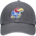 thumbnail image 2 of Men's '47 Charcoal Kansas Jayhawks Clean Up Adjustable Hat, 2 of 4