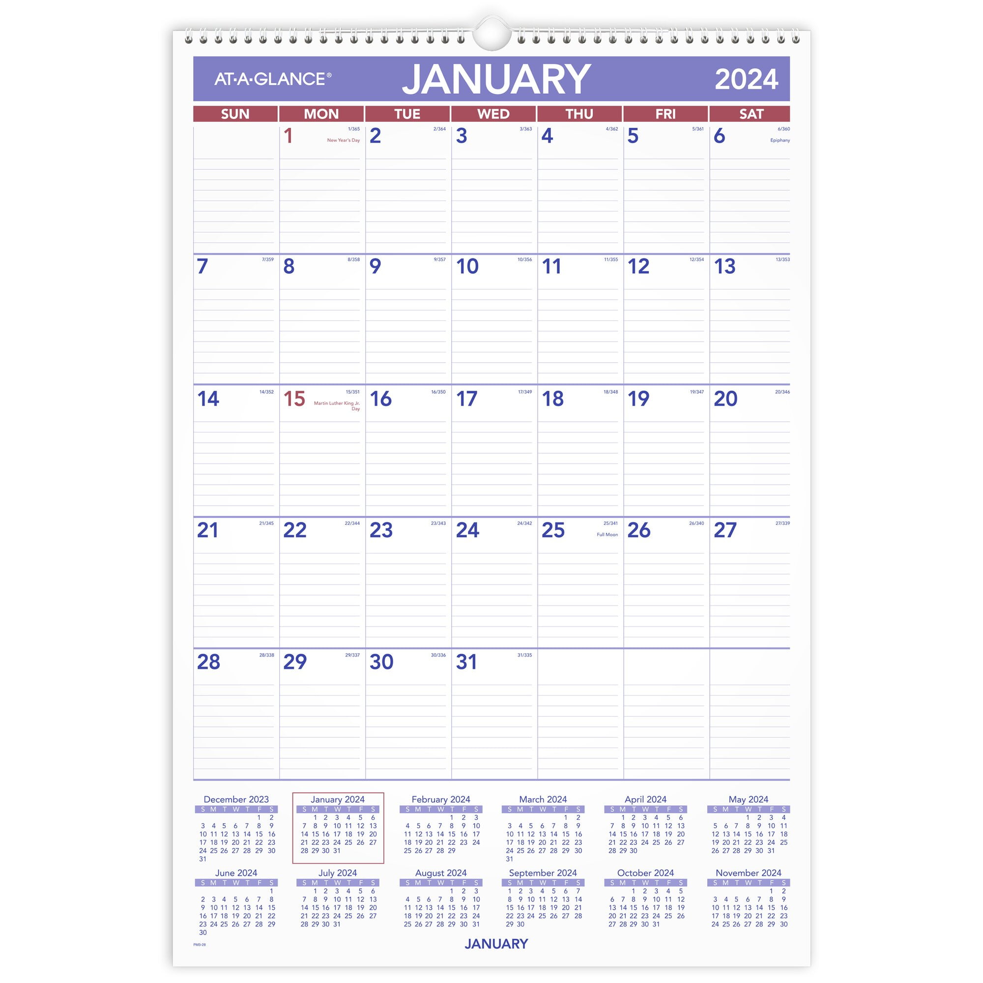 ATAGLANCE 2024 Monthly Wall Calendar Large 15 12 x 22 34 Wall