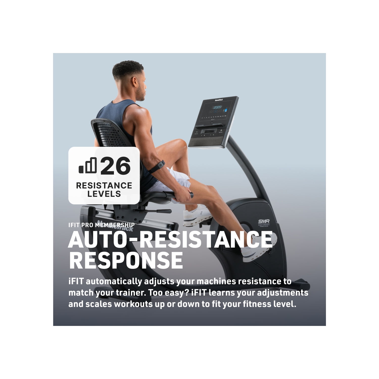 NordicTrack G LE Recumbent Smart Exercise Bike with 26 Resistance Levels, Silent Magnetic Resistance™, AutoBreeze™ Fan, SmartAdjust™ & Powered by iFIT