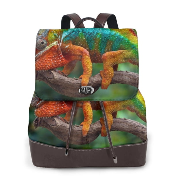 Disketp Chameleon Mochila de Cuero para Mujer, Bolso de Espalda Antirrobo con Estilo para Viaje, Trabajo y Uso Diario