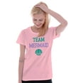 thumbnail image 3 of Team Mermaid Under the Seashell Cute Womens Slim Fit Graphic Tee Brisco Brands L, 3 of 5