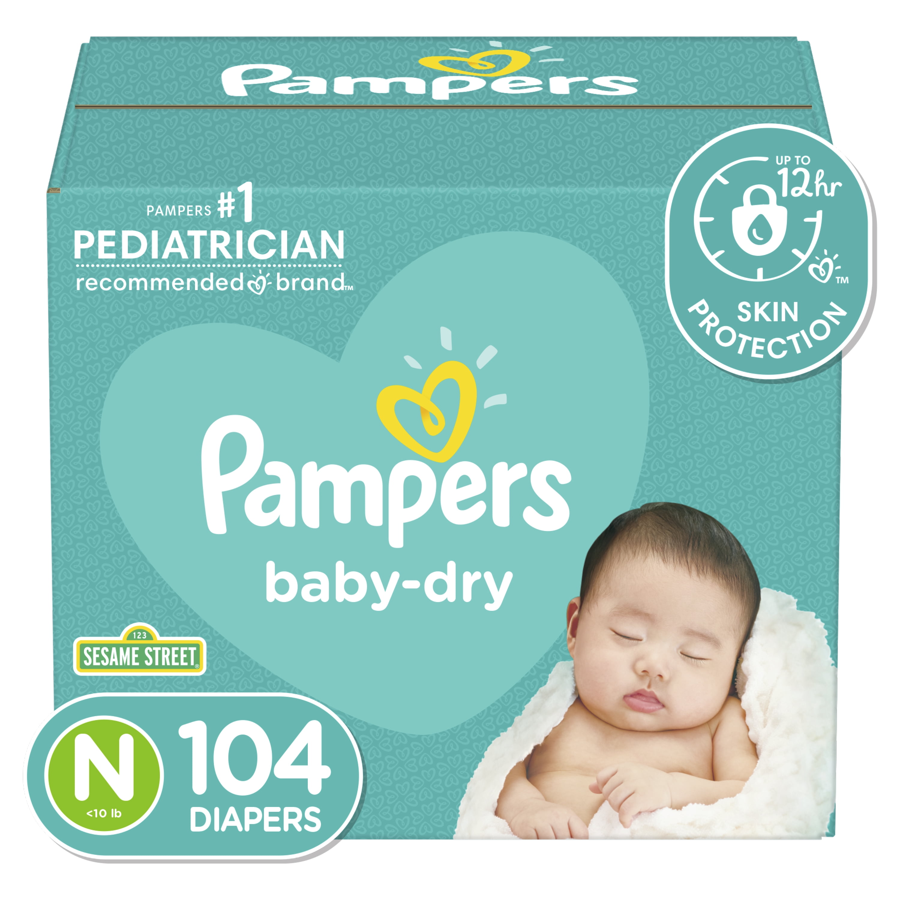 lading kaart scheerapparaat Pampers Baby-Dry Extra Protection Diapers, Size 0, 104 Count - Walmart.com