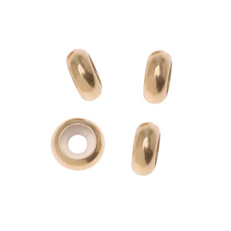Large Rondelle Beads - 14K Gold Filled Rondelle Smart Bead Spacer Stoppers For Large Hole Bracelets 7x2.7mm (4)