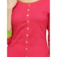 thumbnail image 4 of Yash Gallery Women's Cotton Slub Embroidered Anarkali Kurta (Pink), 4 of 5